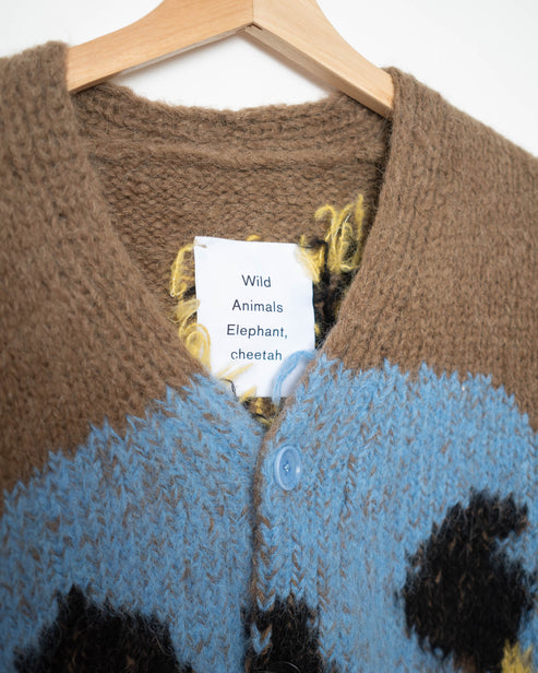 Wild Animals Elephant Cheetah Cardigan